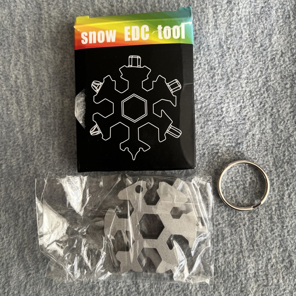 Stainless Steel 19 Function Multi Tool‎ Snowflake EDC Wrench Screw On The Go New